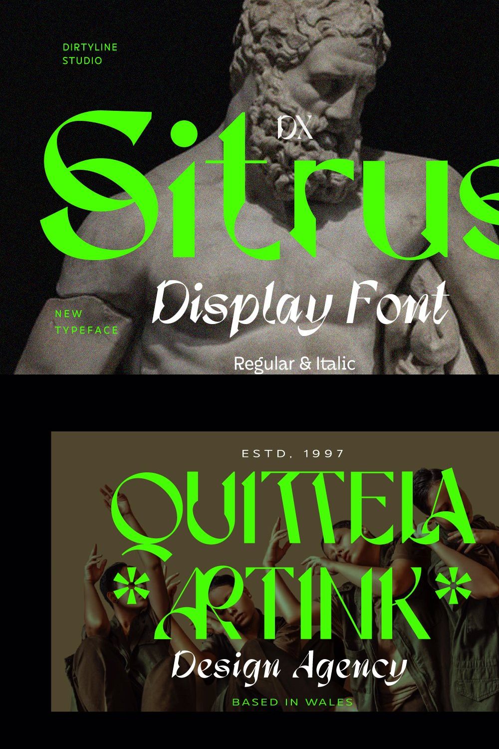 Dx Sitrus - Variable Display Font pinterest preview image.