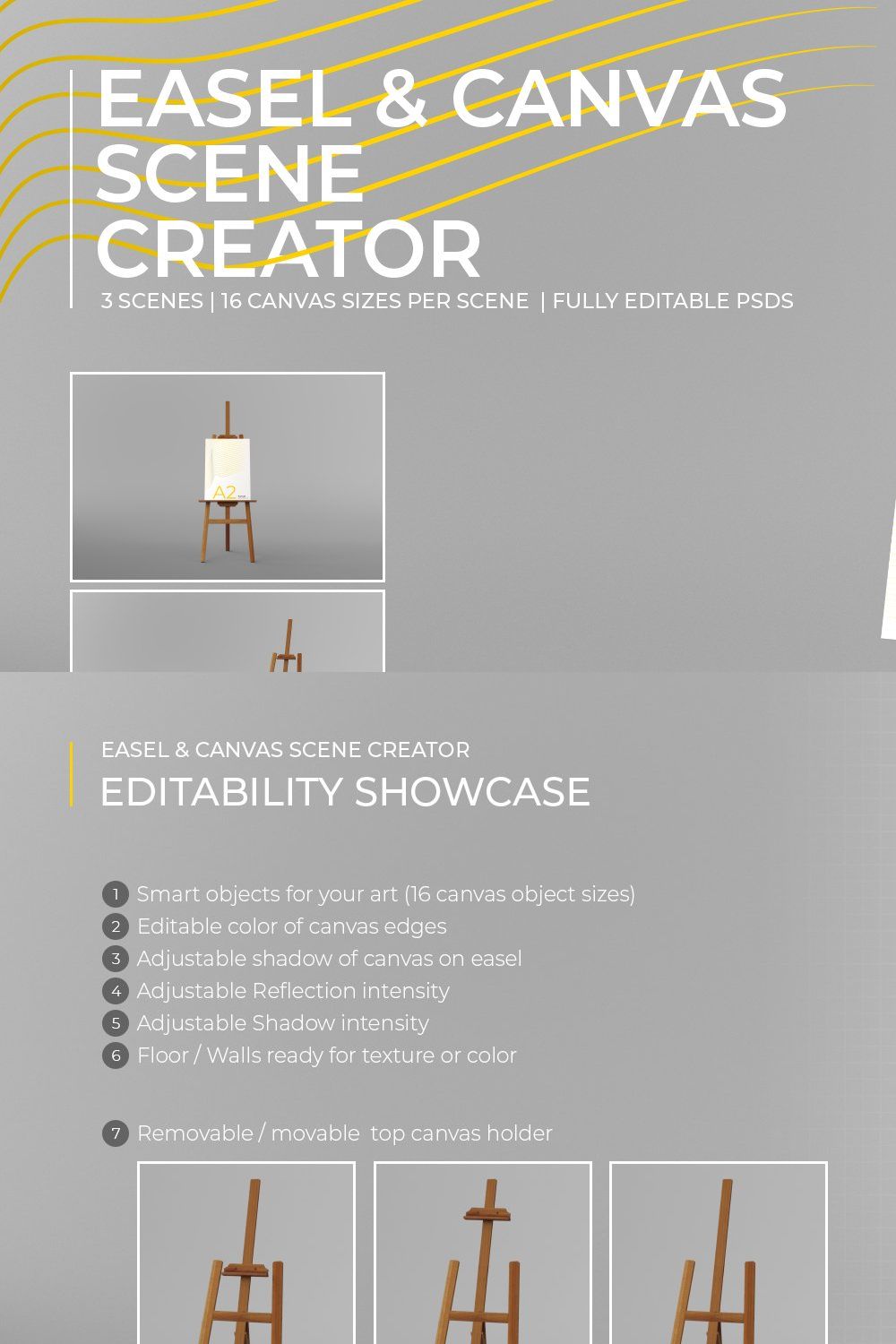 Easel & Canvas Scene Creator pinterest preview image.
