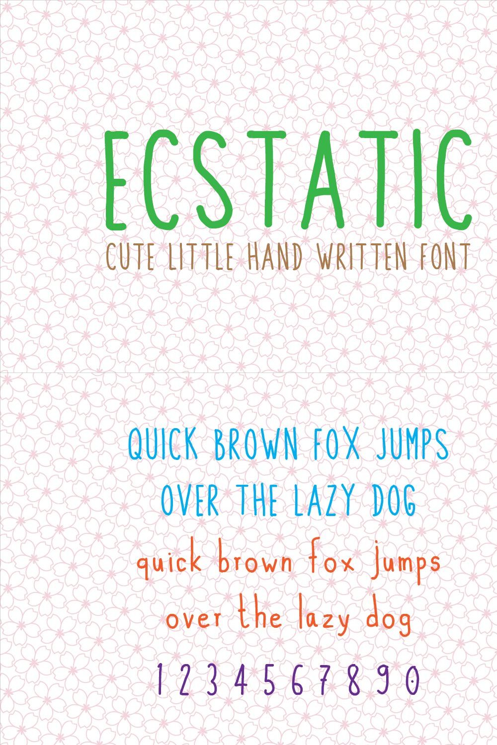 Ecstatic Typeface pinterest preview image.