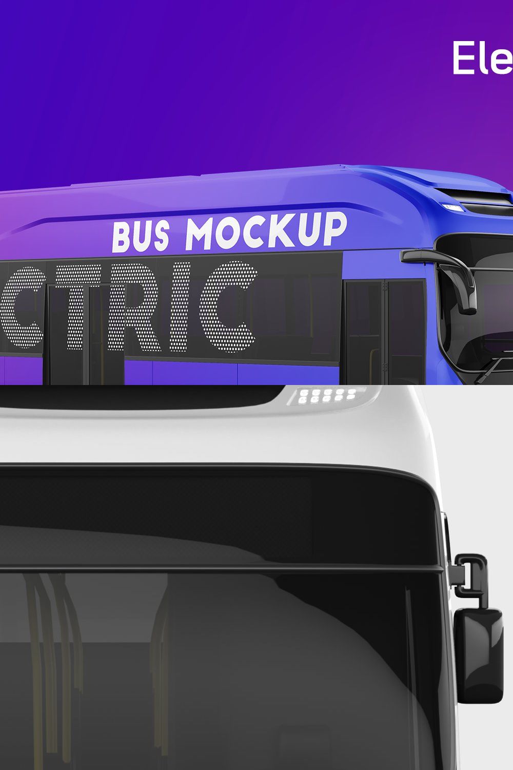 Electric Bus Mockup pinterest preview image.