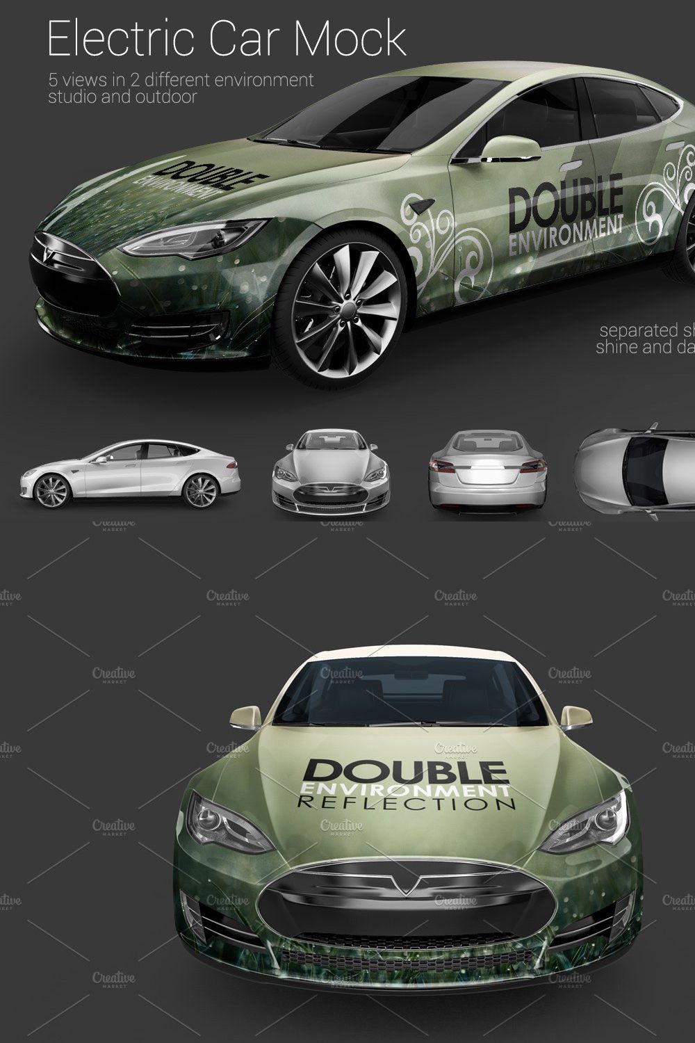 Electric Car Mock Up pinterest preview image.