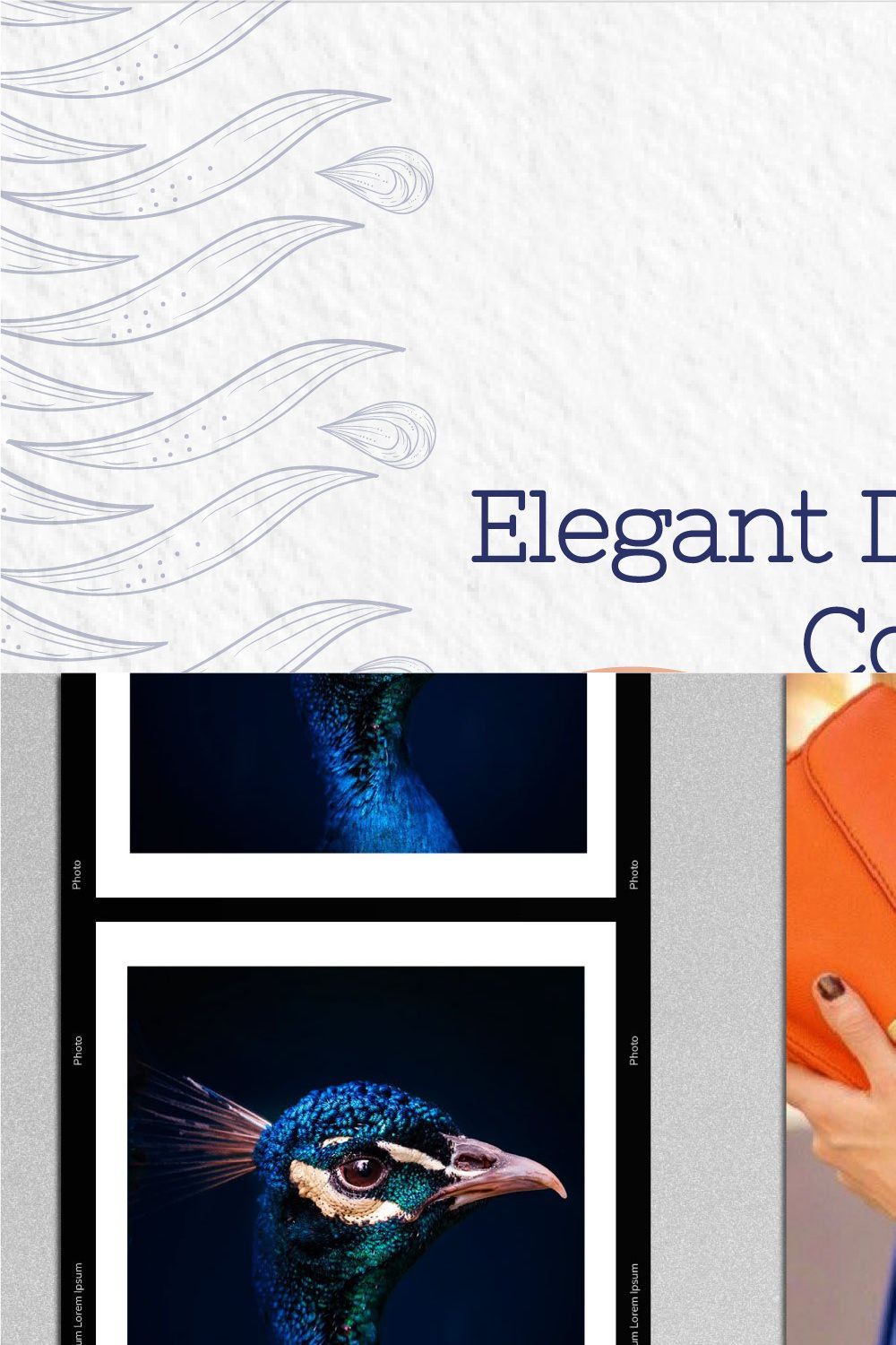 Elegant Doodle Peacock Collection pinterest preview image.