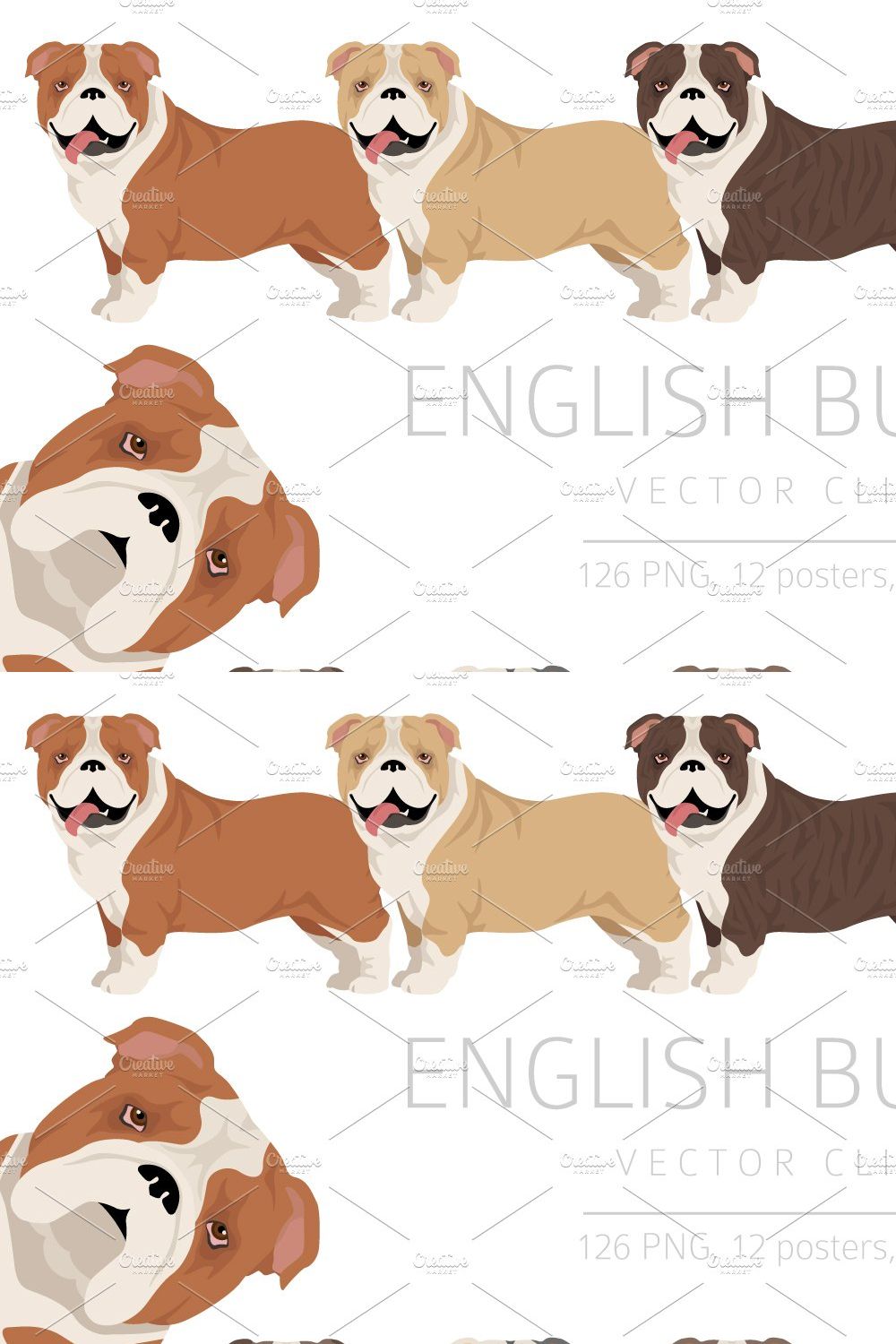 English Bulldog clipart pinterest preview image.