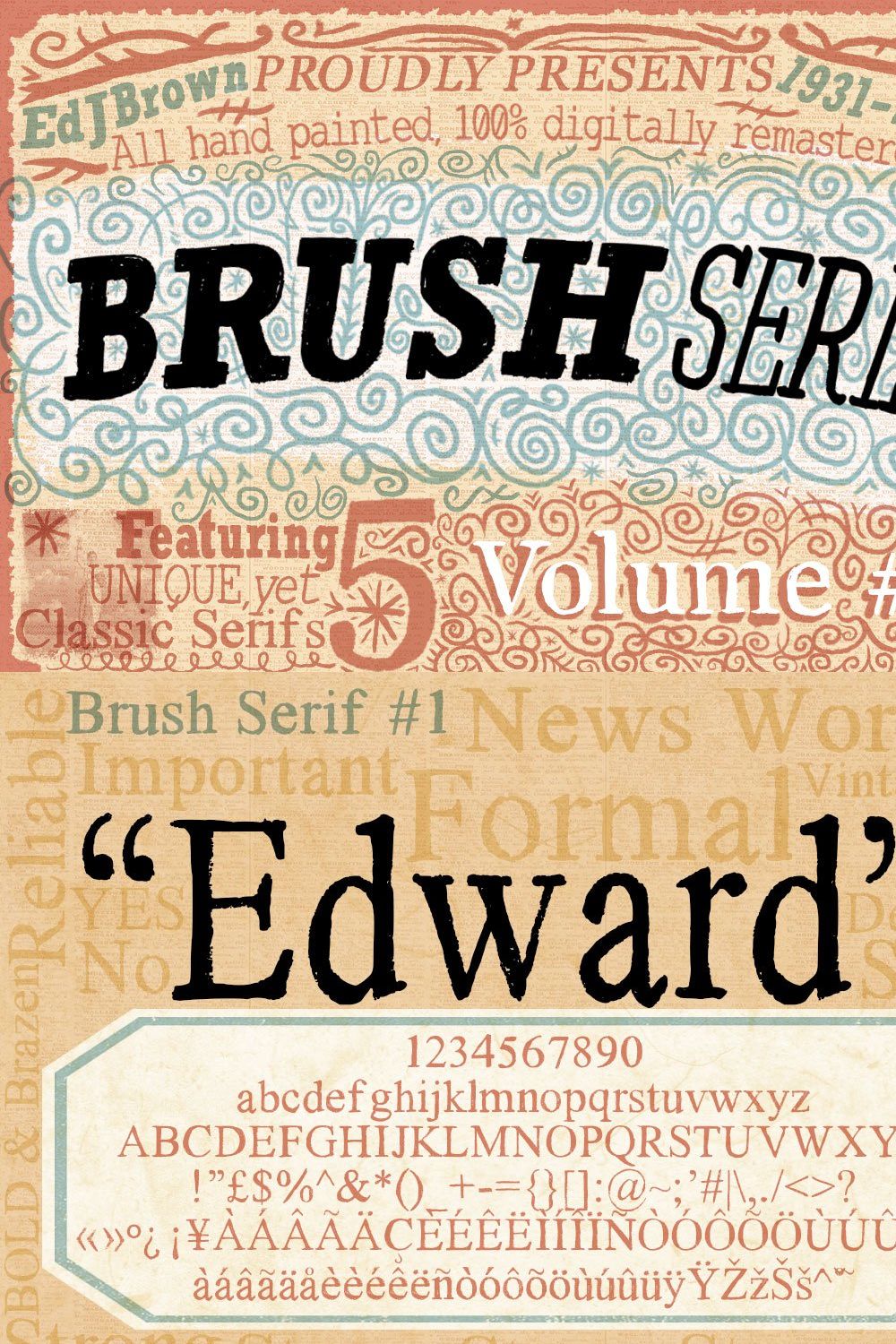 Entire Brush Serif Family pinterest preview image.