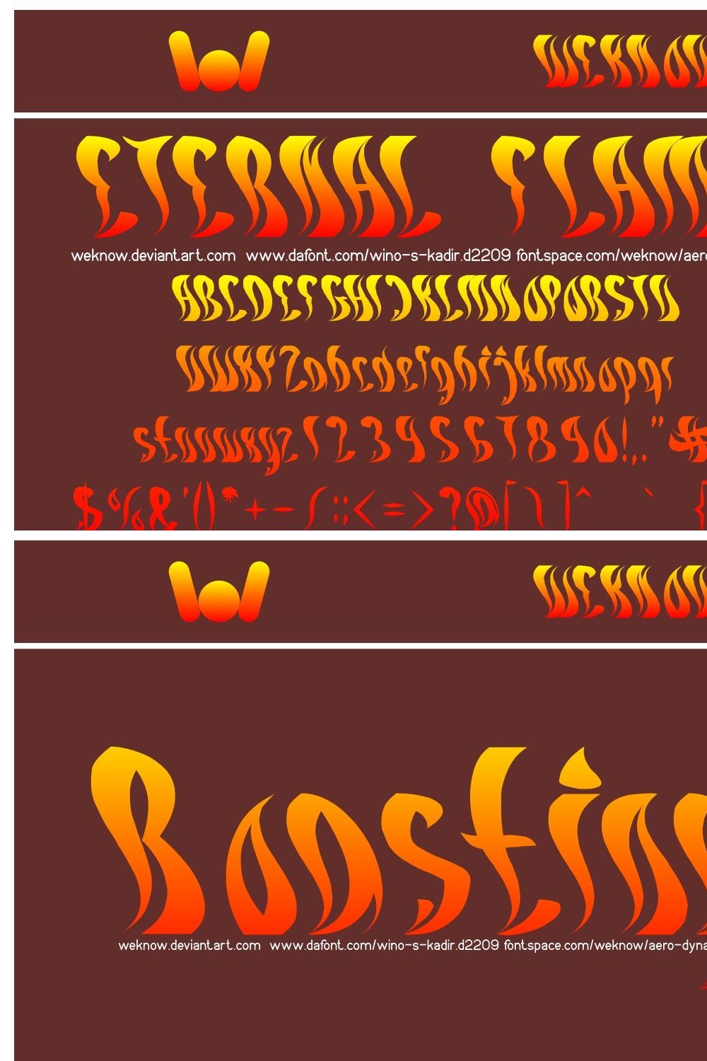 Eternal Flame Font pinterest preview image.