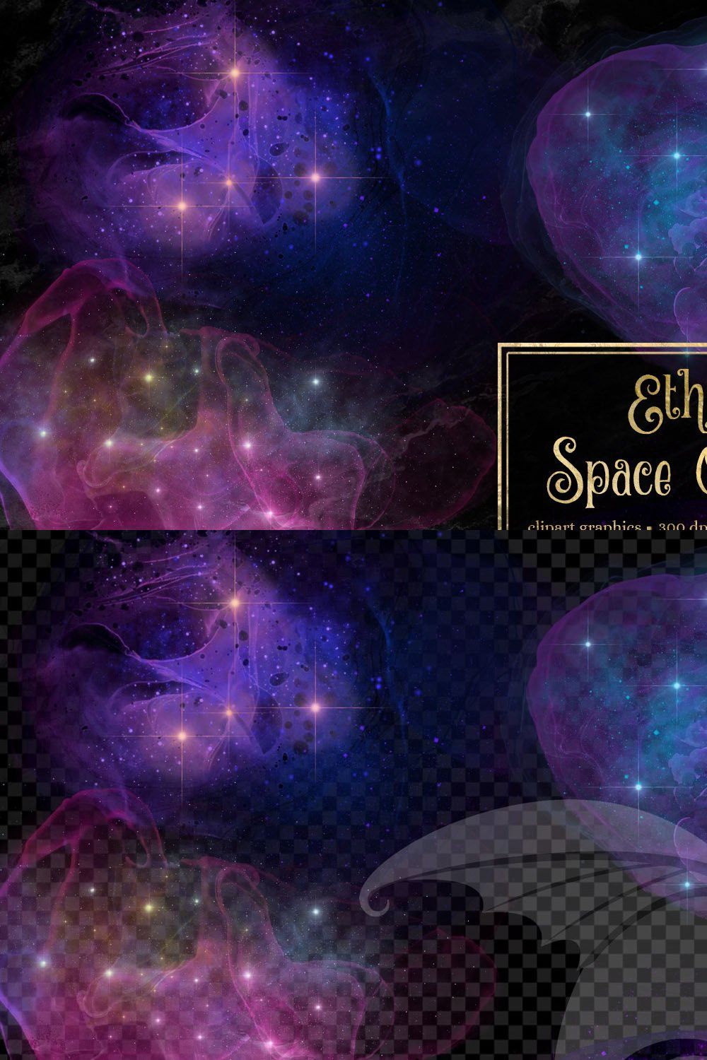 Ethereal Space Overlays pinterest preview image.