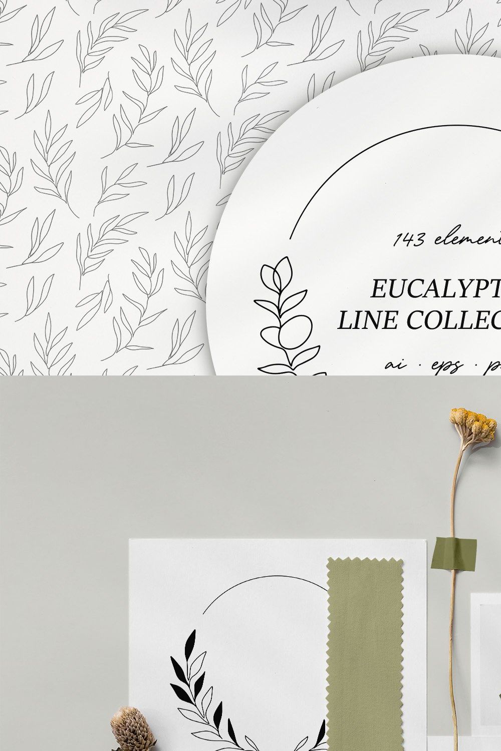 Eucalyptus line collection pinterest preview image.