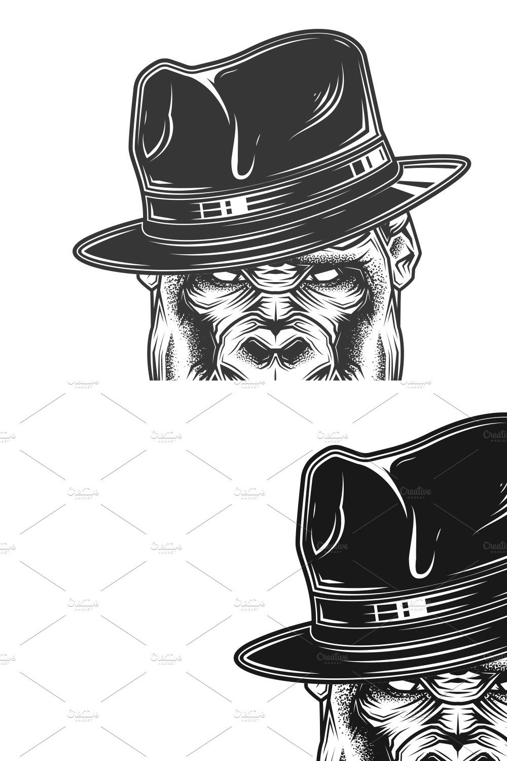 EVIL GORILLA HEAD GANGSTER pinterest preview image.