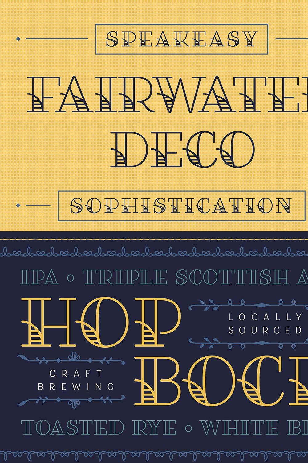 Fairwater Deco Serif pinterest preview image.