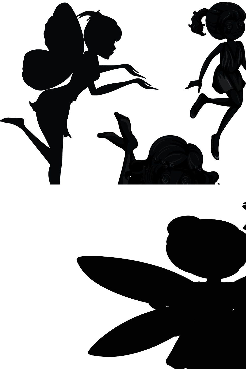 Fairy Silhouette Clipart pinterest preview image.