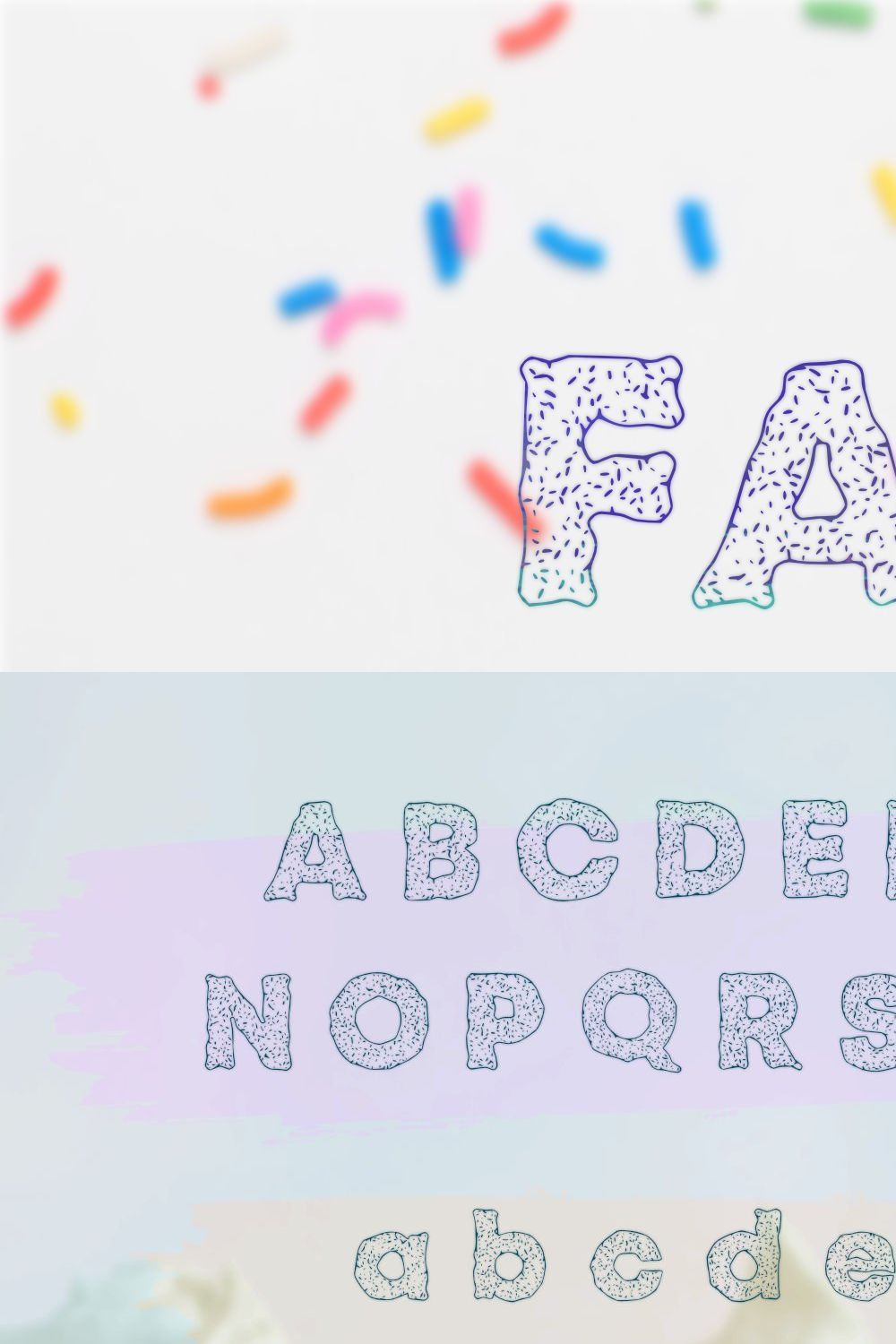 Fairy Sprinkles Font pinterest preview image.