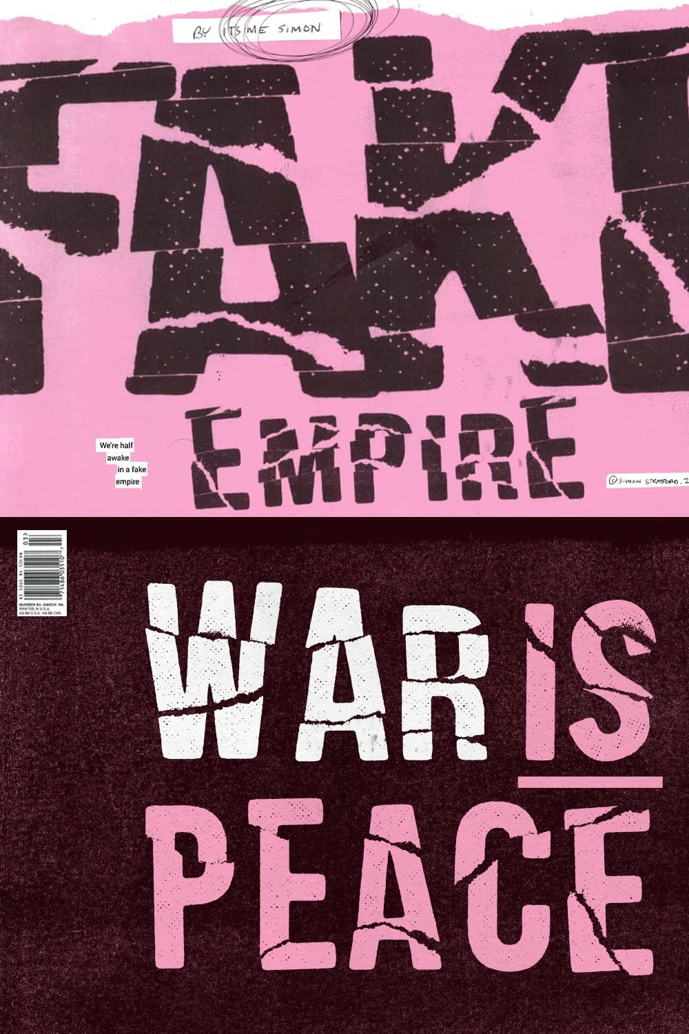 Fake Empire Display font sans serif pinterest preview image.