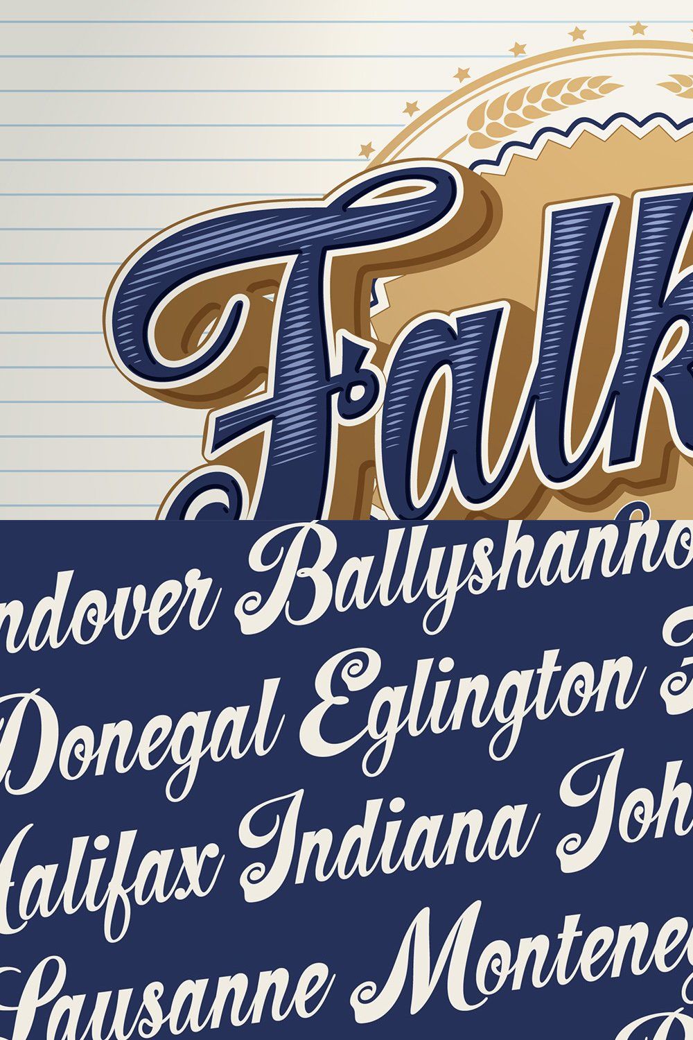 Falkirk Script Font Family pinterest preview image.
