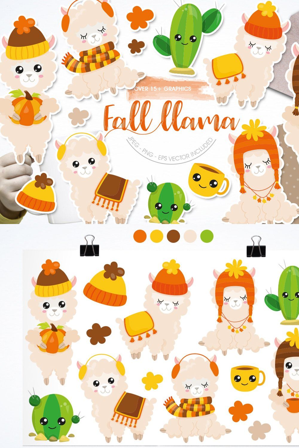 Fall Llama pinterest preview image.