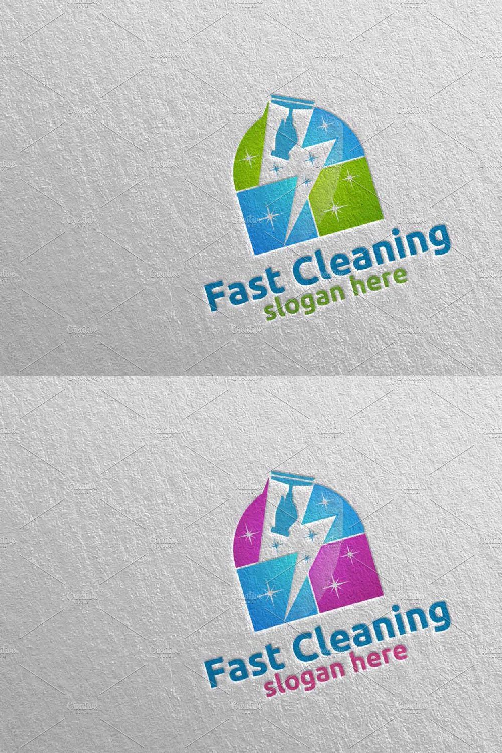 Fast Cleaning Service Logo pinterest preview image.