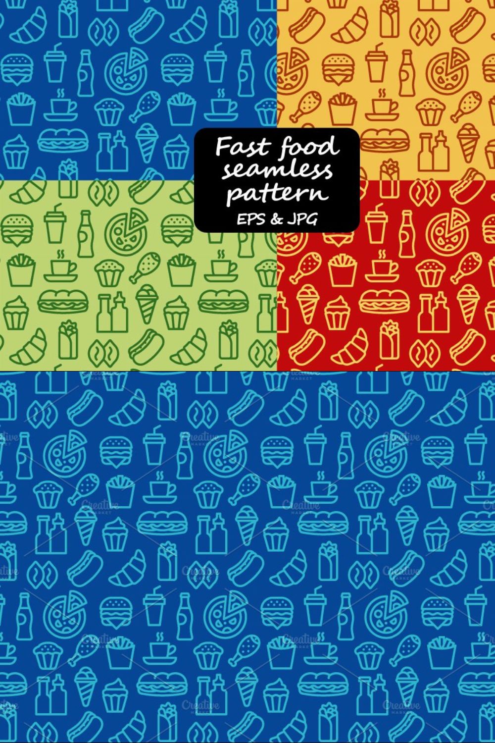Fast Food Patterns pinterest preview image.