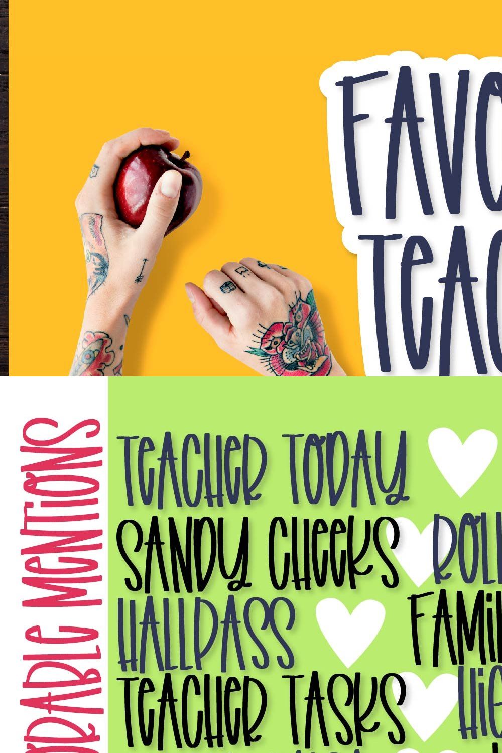 Favorite Teacher - A Marker Type pinterest preview image.