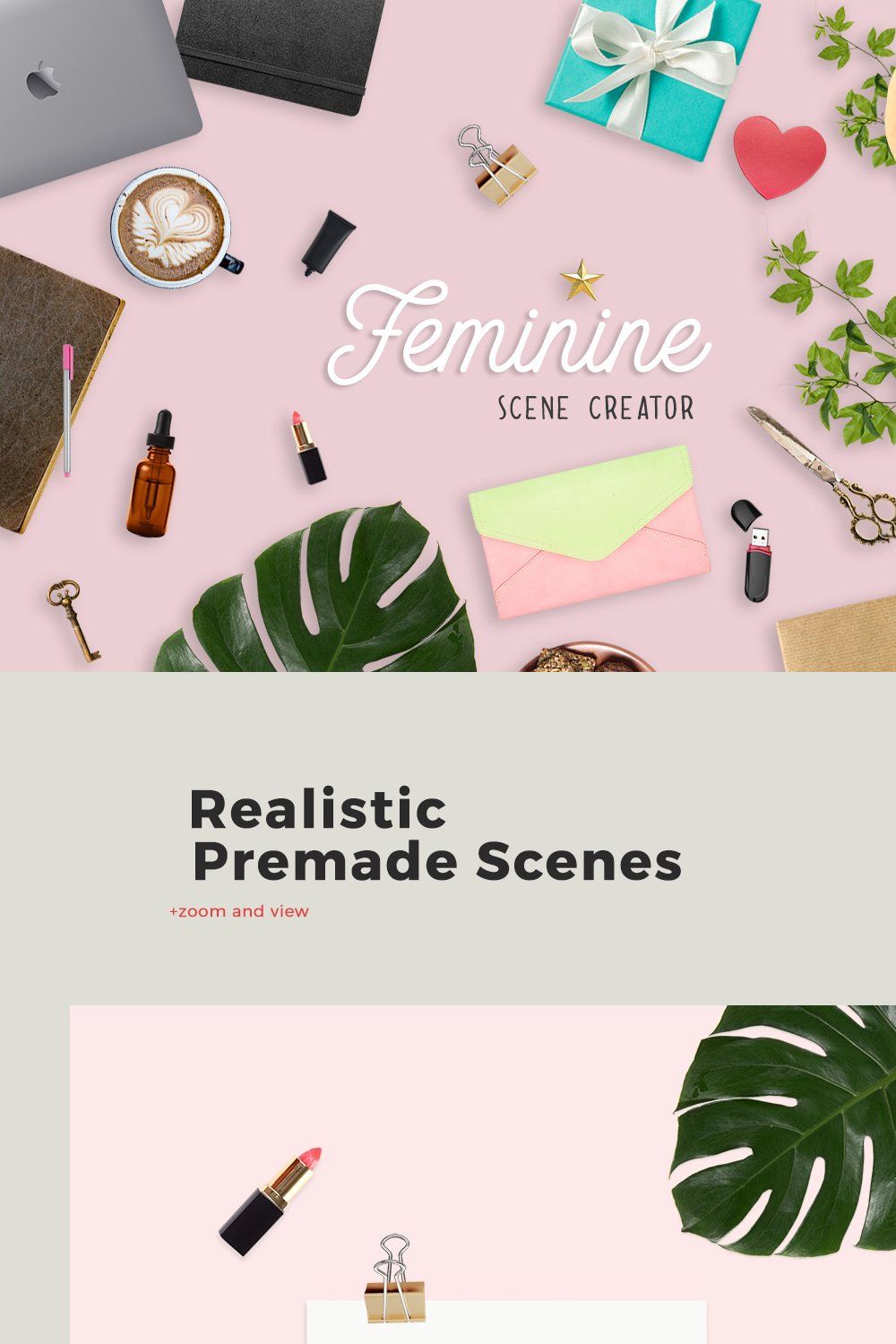 Feminine Scene Creator pinterest preview image.
