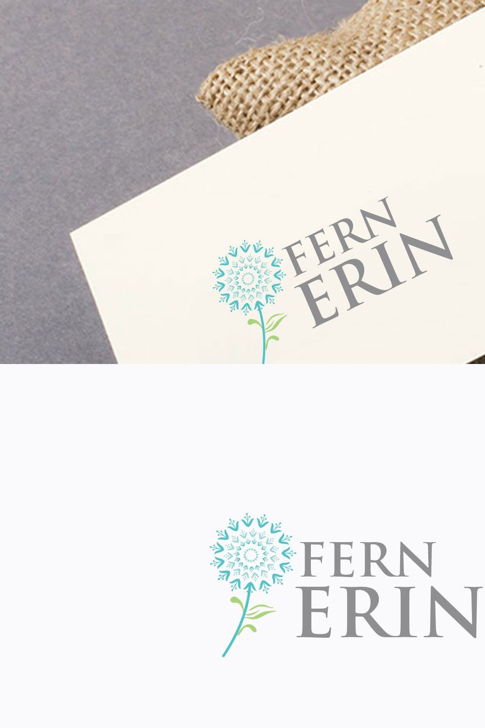 Fern Flower Logo pinterest preview image.