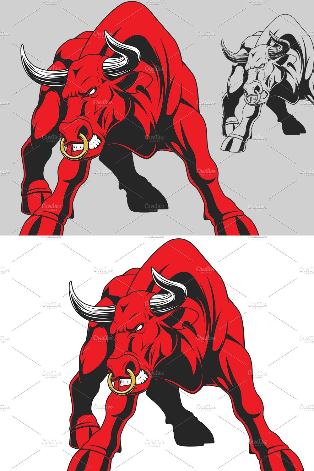 Ferocious bull pinterest preview image.