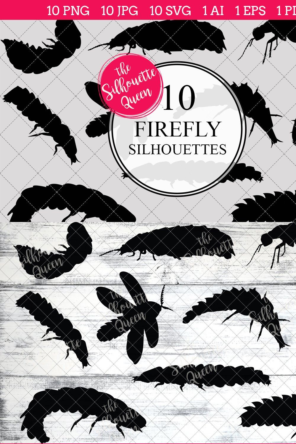 Firefly Silhouette Clipart Vector pinterest preview image.