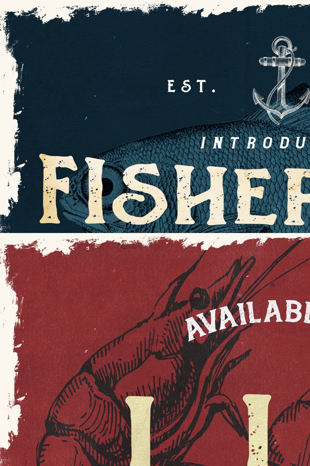 Fisherman - Vintage Ocean Font pinterest preview image.