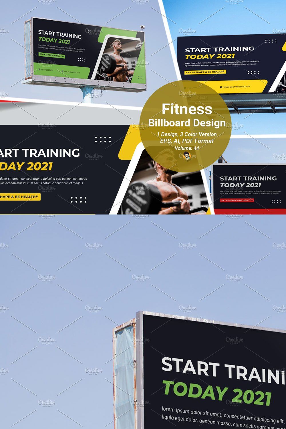 Fitness & Gym Billboard pinterest preview image.