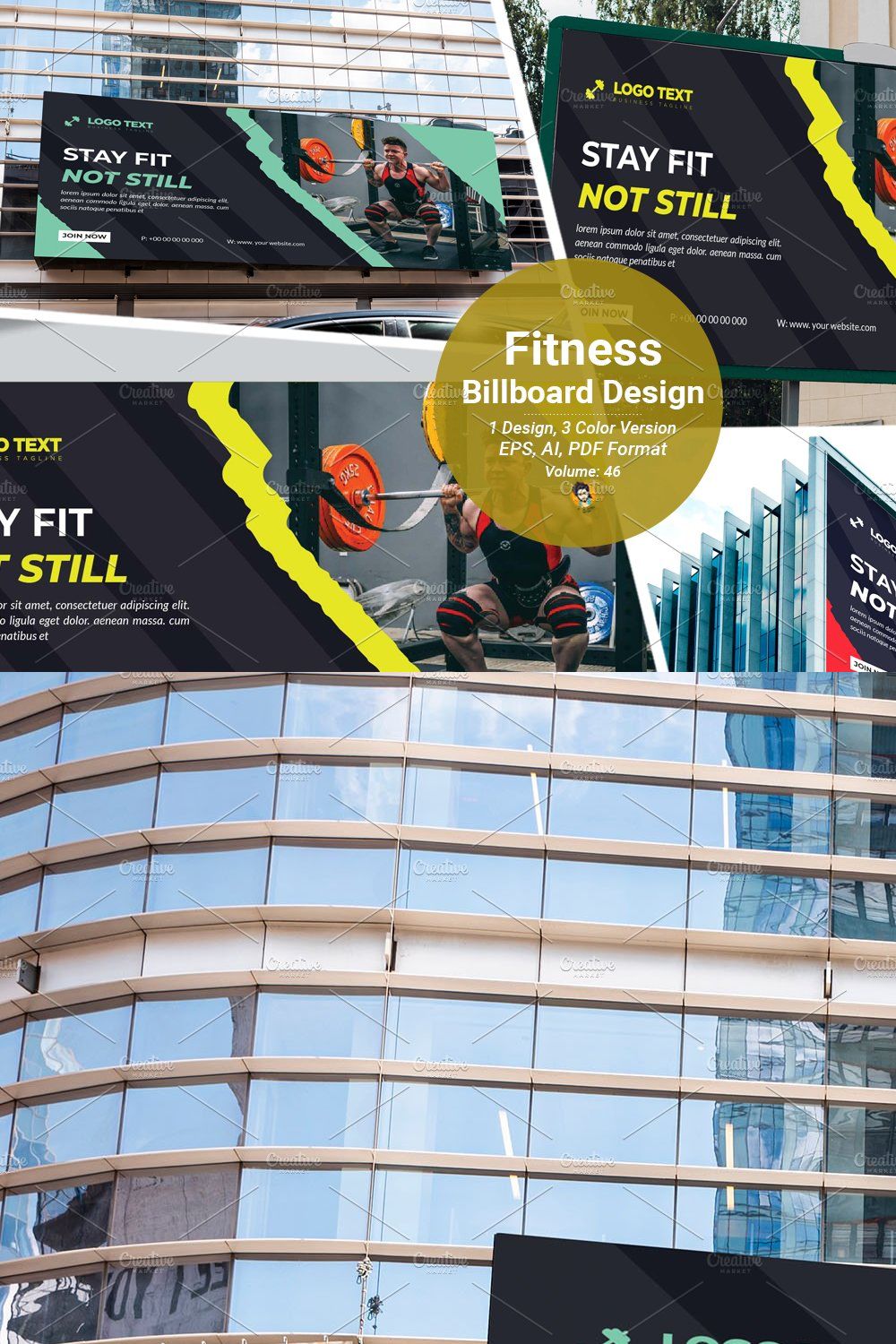 Fitness Gym Billboard pinterest preview image.