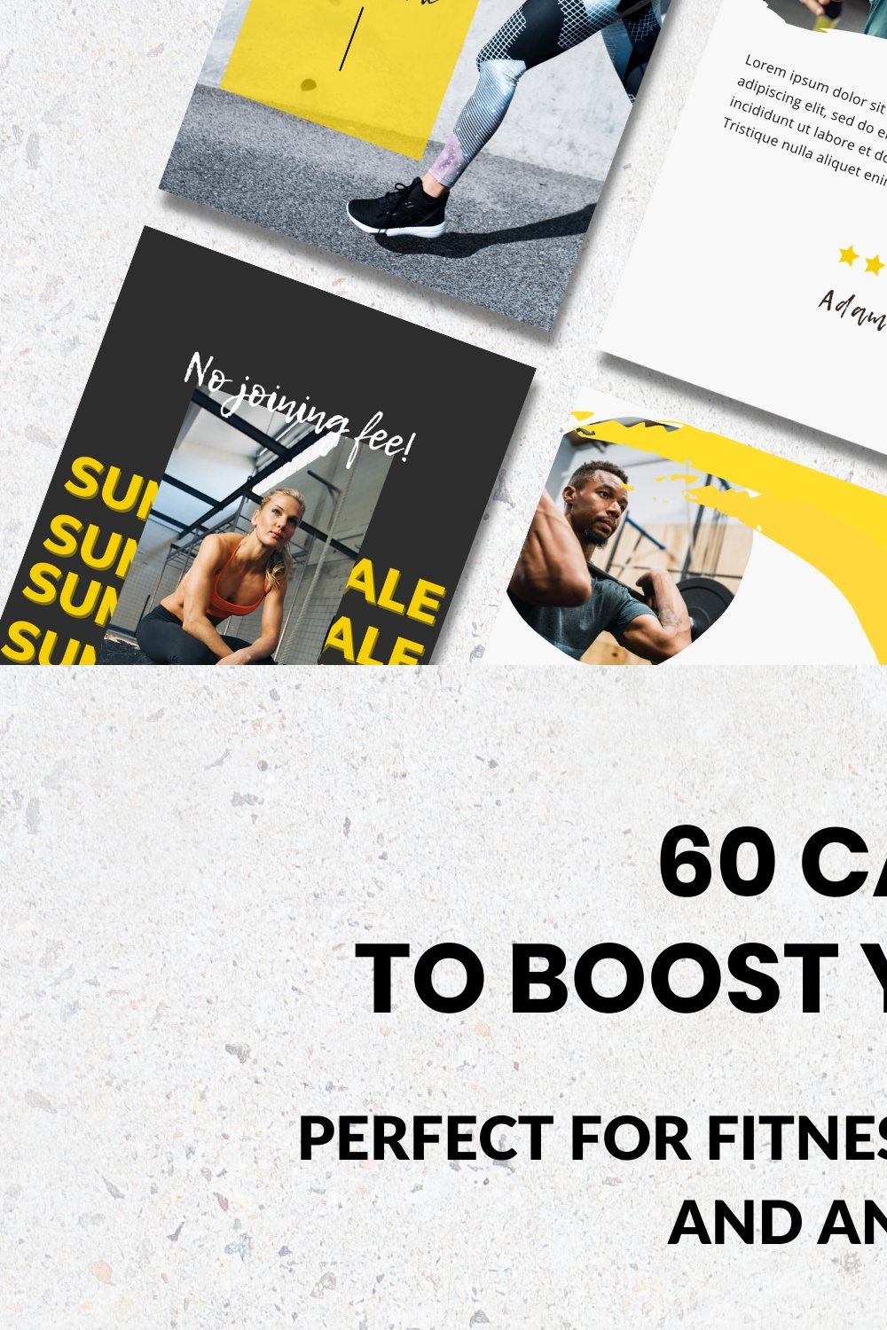 Fitness Instagram Canva Template pinterest preview image.