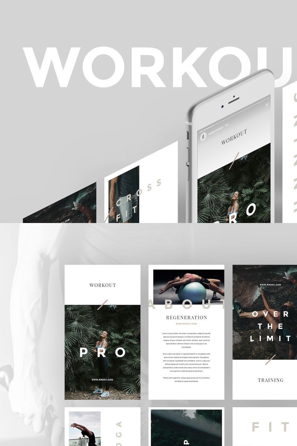 Fitness Social Insta Coach Templates pinterest preview image.