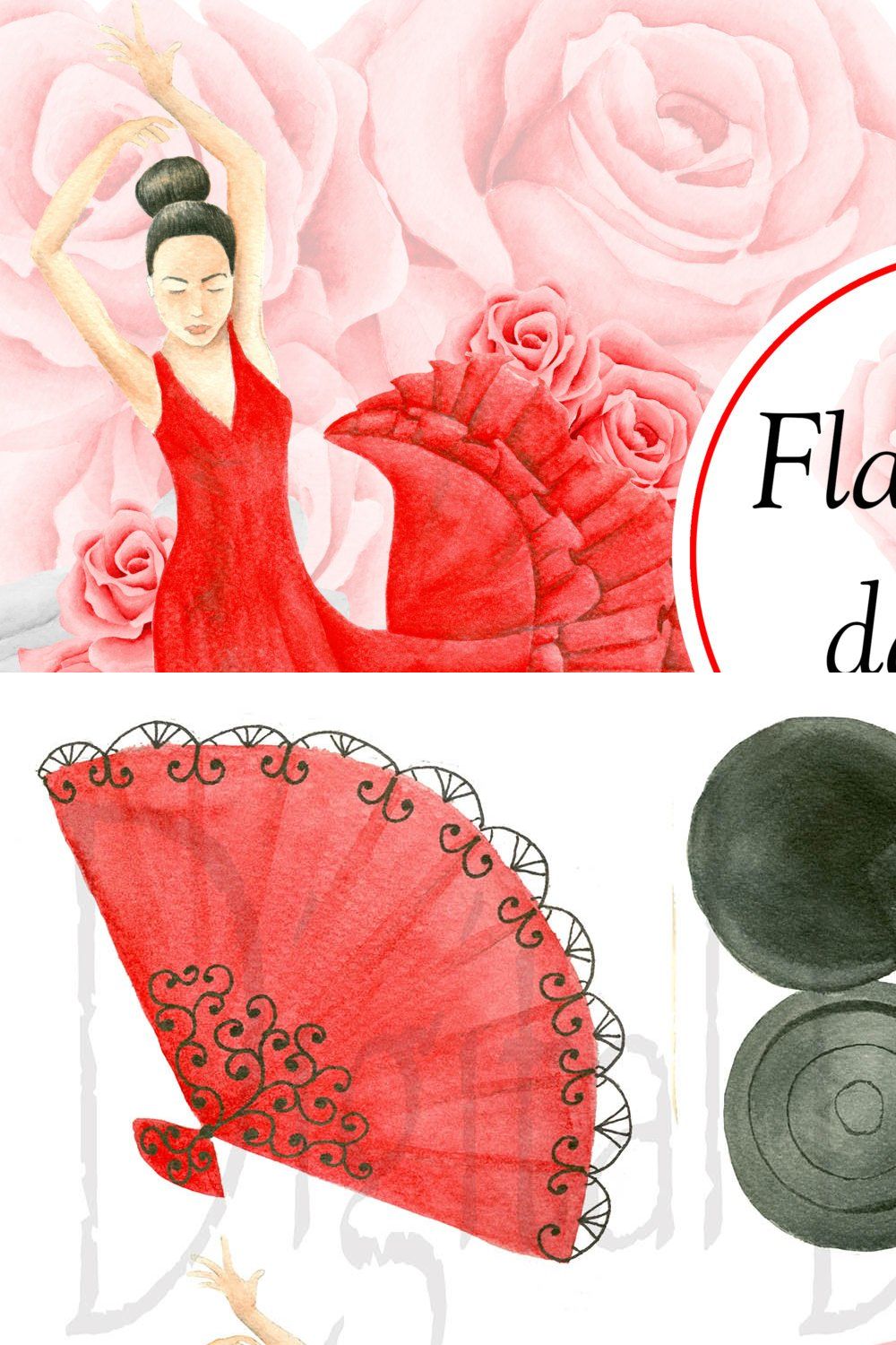 Flamenco in red pinterest preview image.