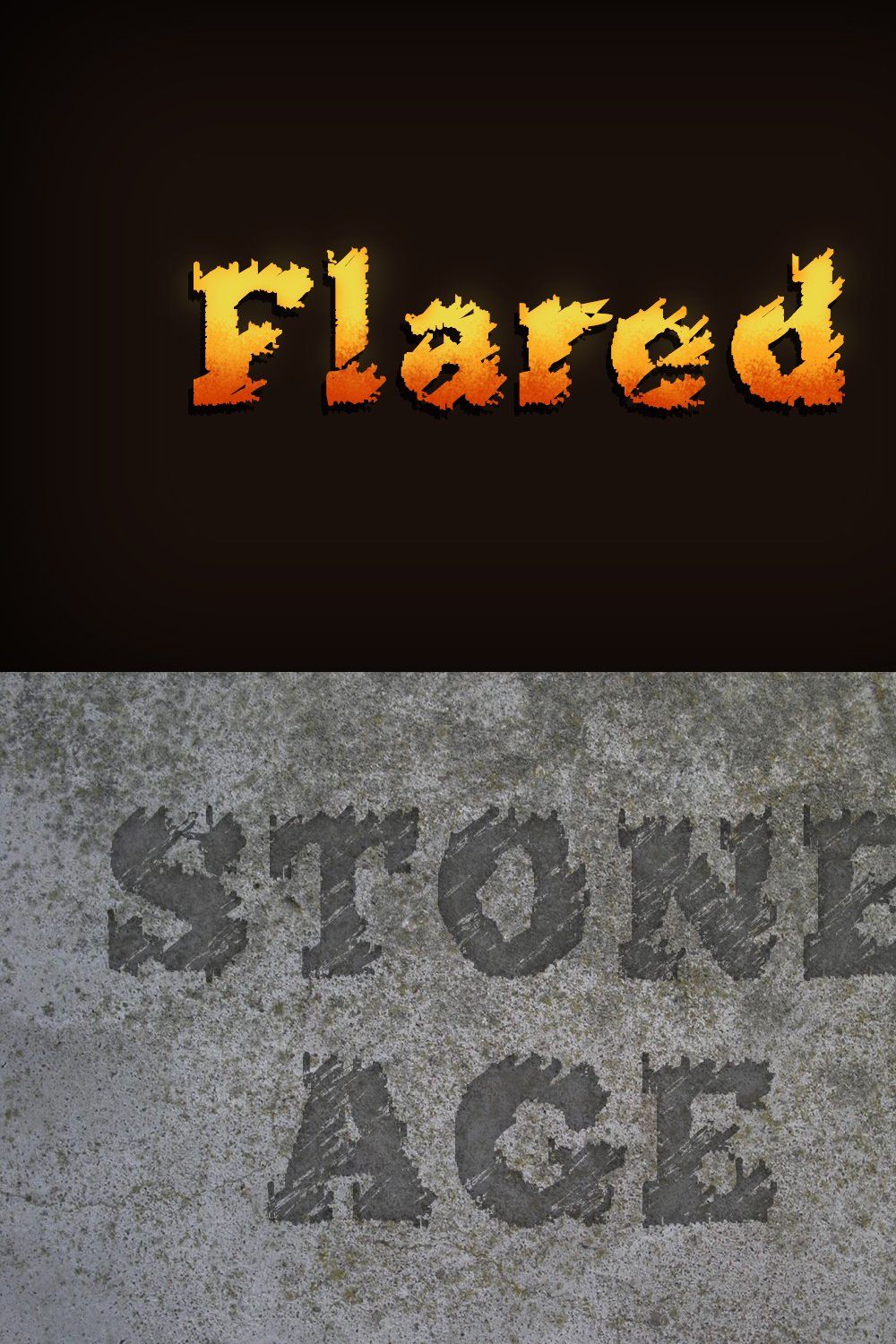 Flared Font pinterest preview image.