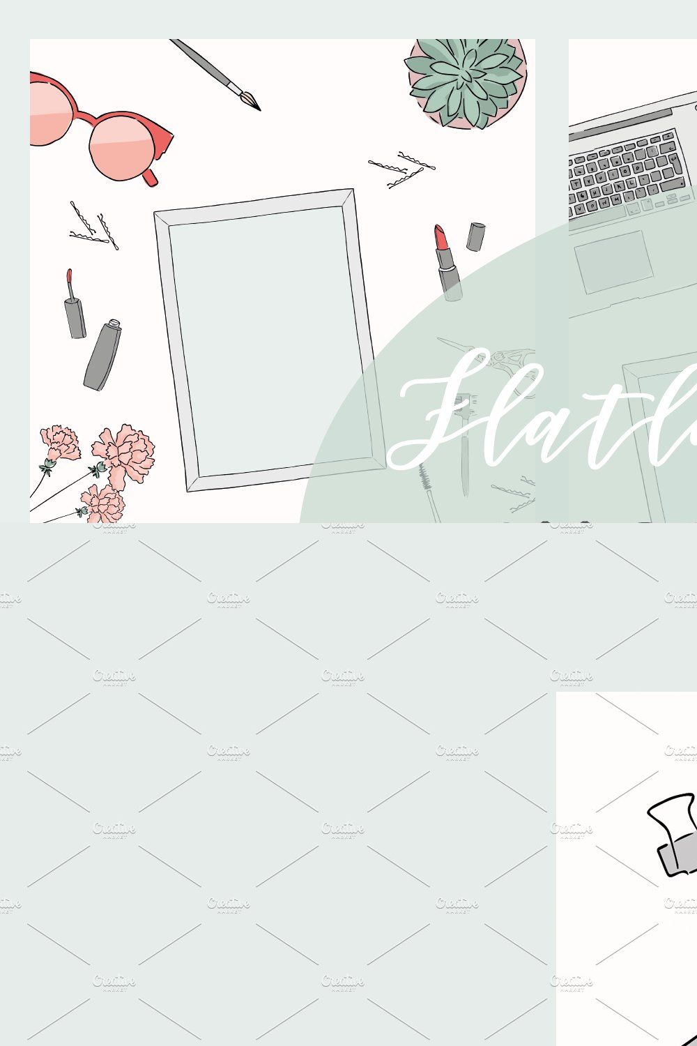 Flatlay/Scene Creator PNG Files pinterest preview image.