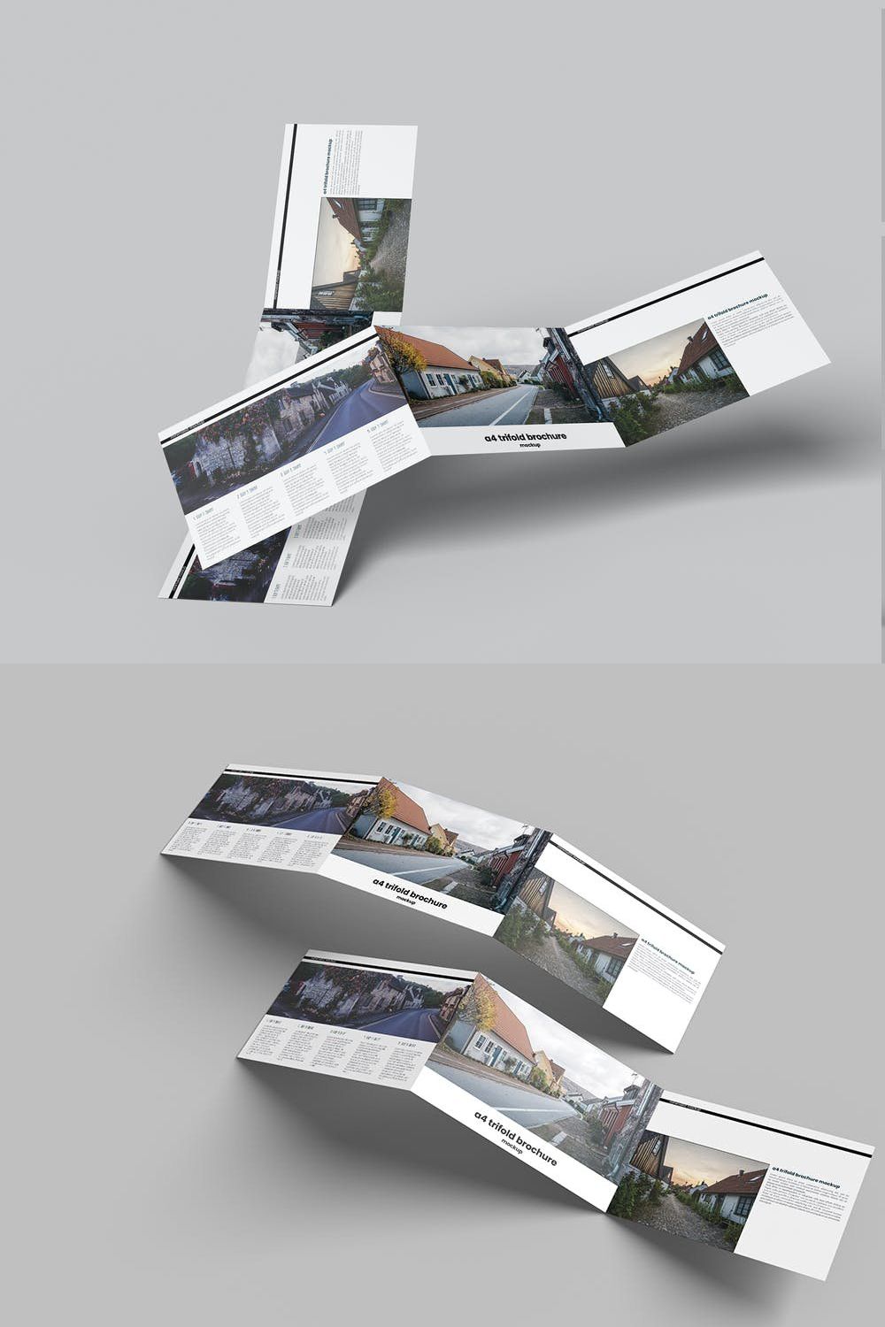 Floating A4 Trifold Brochure Mockup pinterest preview image.