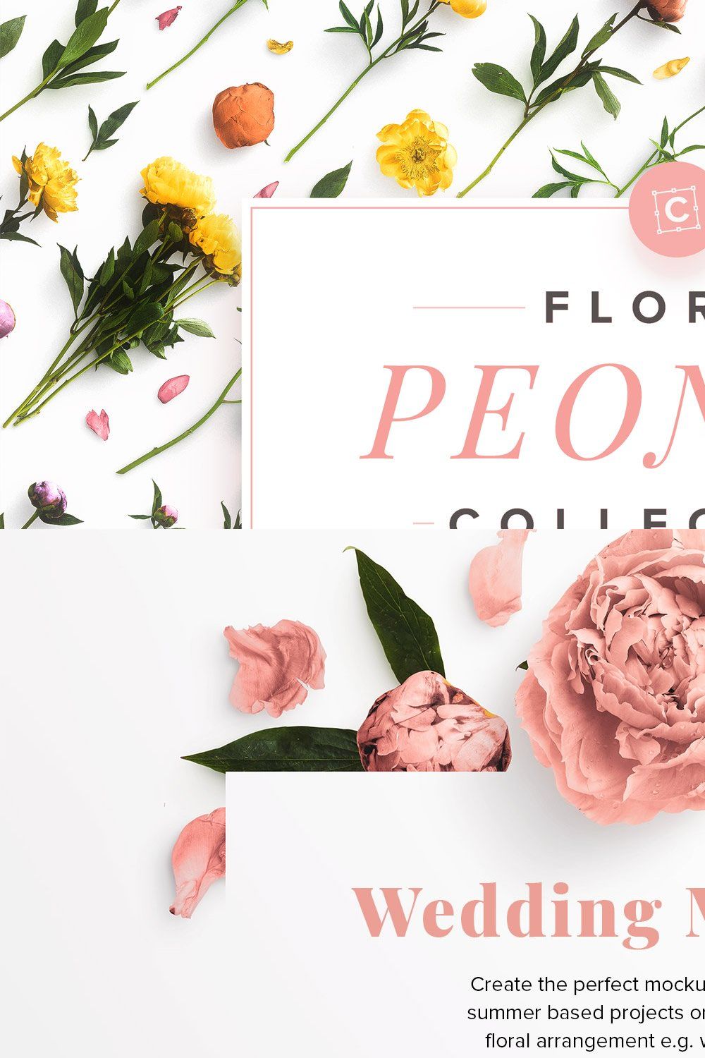 Floral Peonies Collection pinterest preview image.