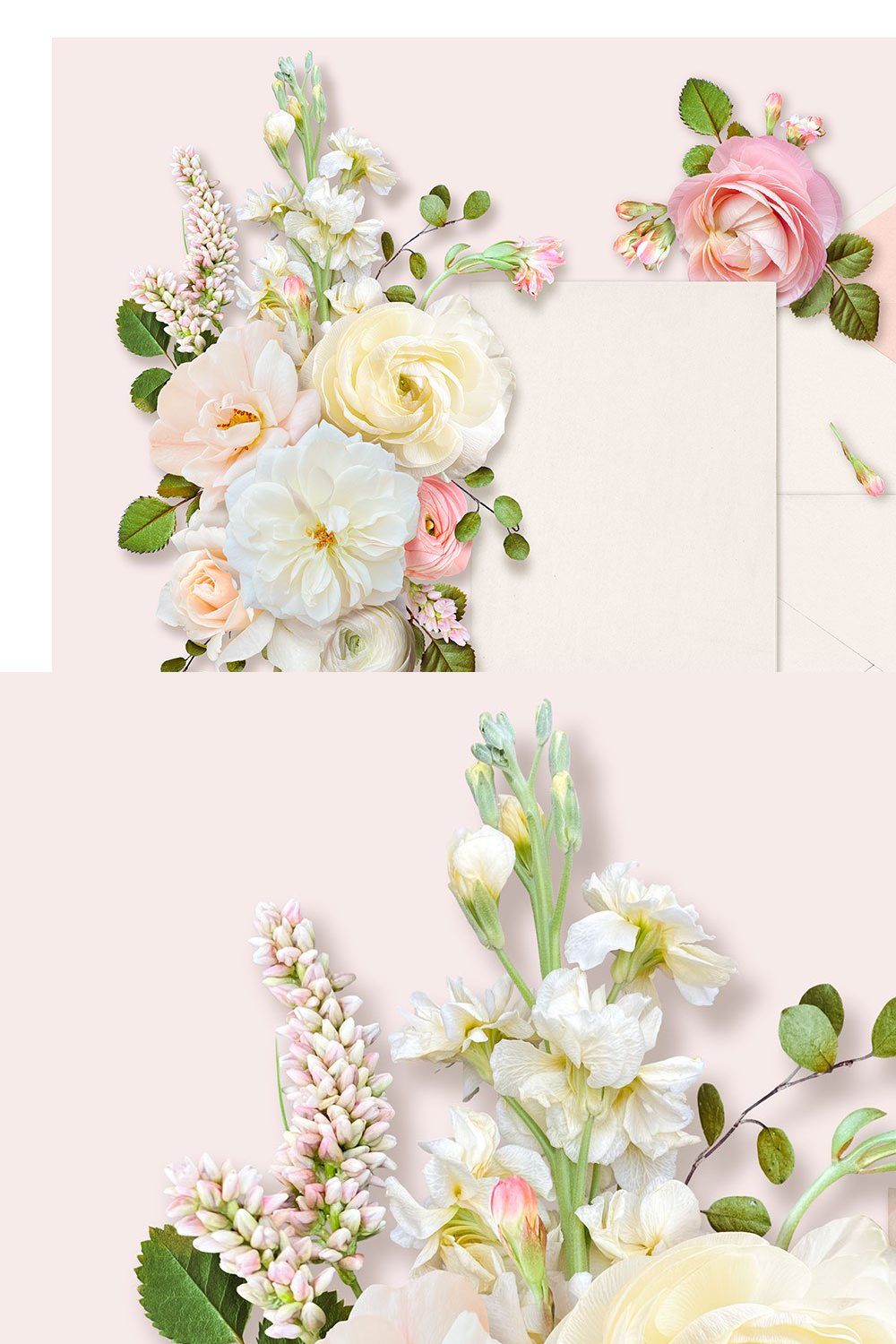 Floral Stationery Mockups & Flowers pinterest preview image.