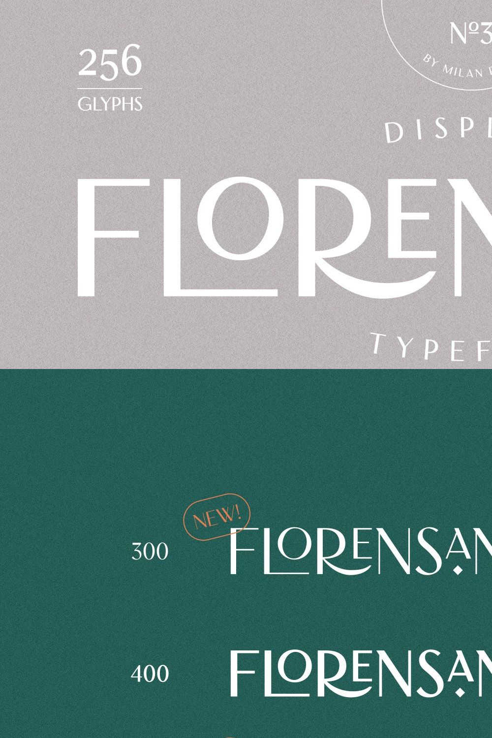 Florensans - Display Typeface pinterest preview image.
