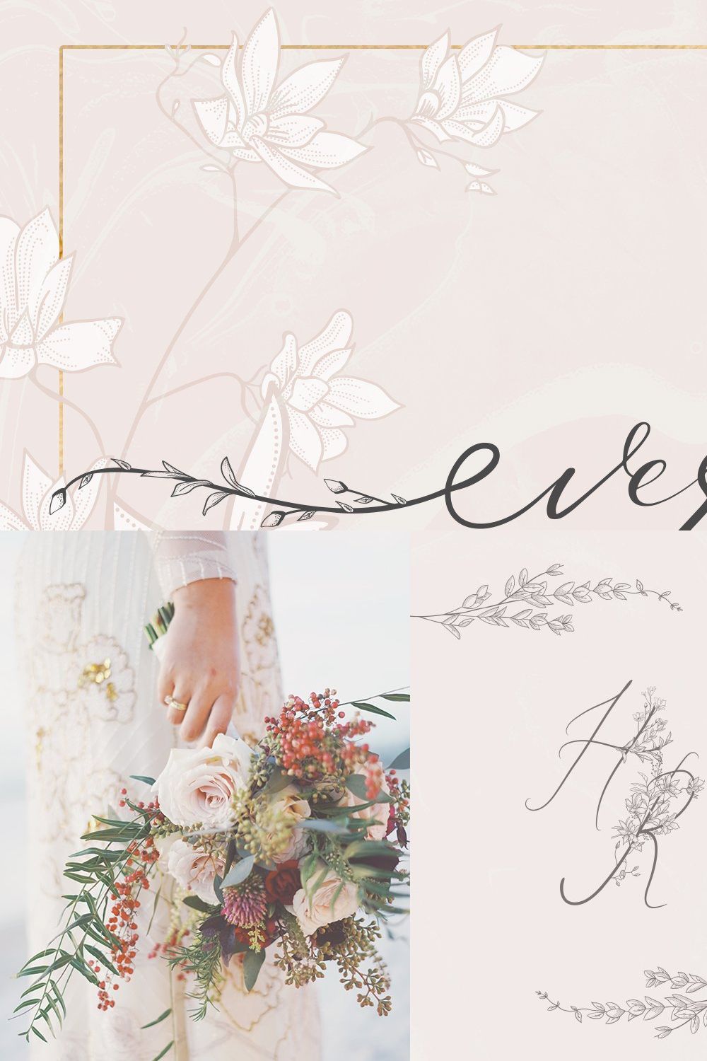 Flowered Monogram & Logo Collection pinterest preview image.