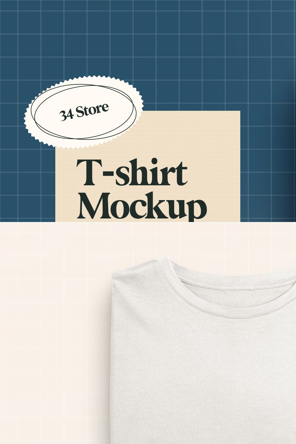 Folded T-Shirt PSD Mockup pinterest preview image.