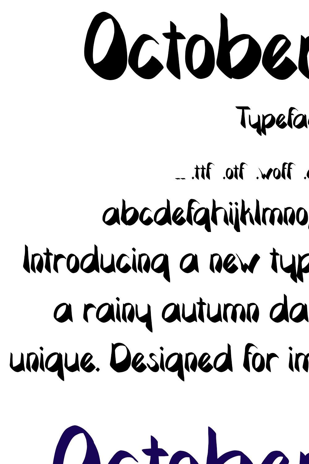 Font October Rain Earthy Autumn Bold pinterest preview image.