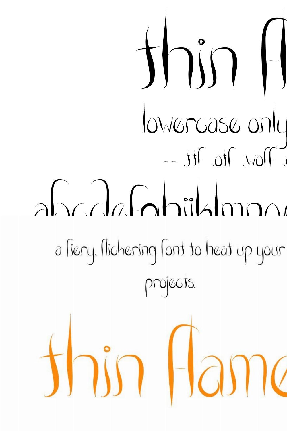 Font Thin Flame Fire Flickering Set pinterest preview image.