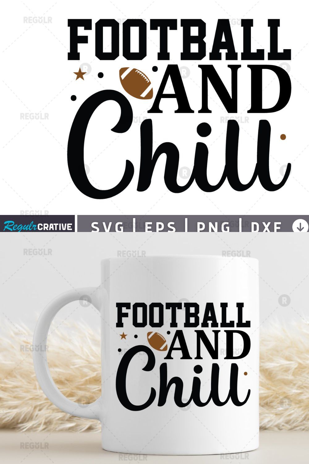 football and chill SVG pinterest preview image.