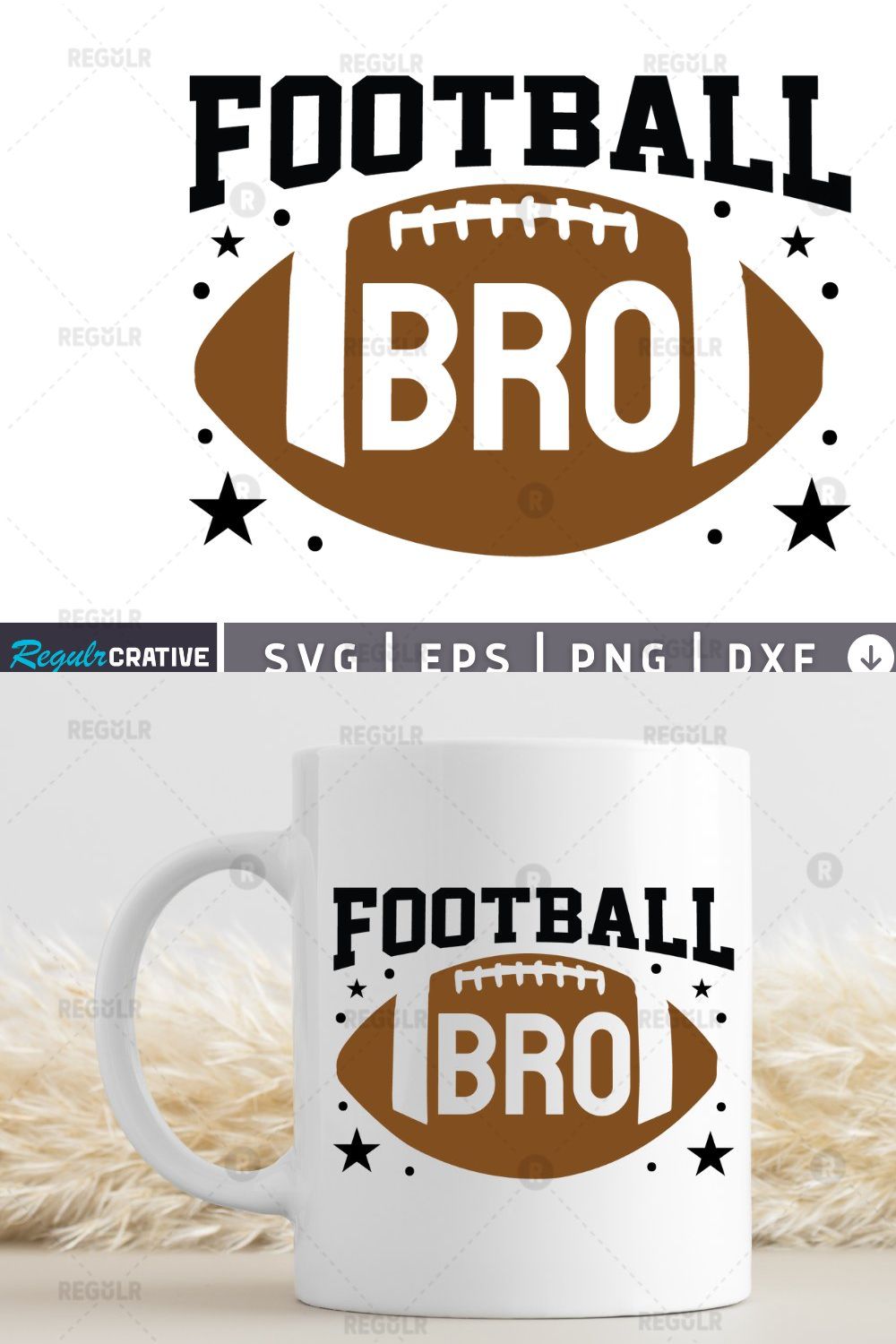 football  bro SVG pinterest preview image.