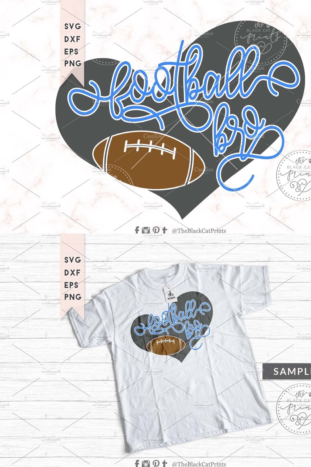 Football bro SVG DXF EPS PNG pinterest preview image.