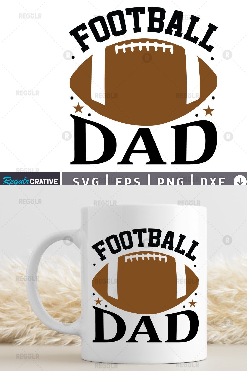 football dad SVG pinterest preview image.