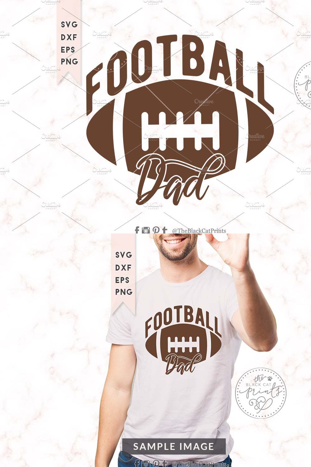 Football dad SVG DXF EPS PNG pinterest preview image.