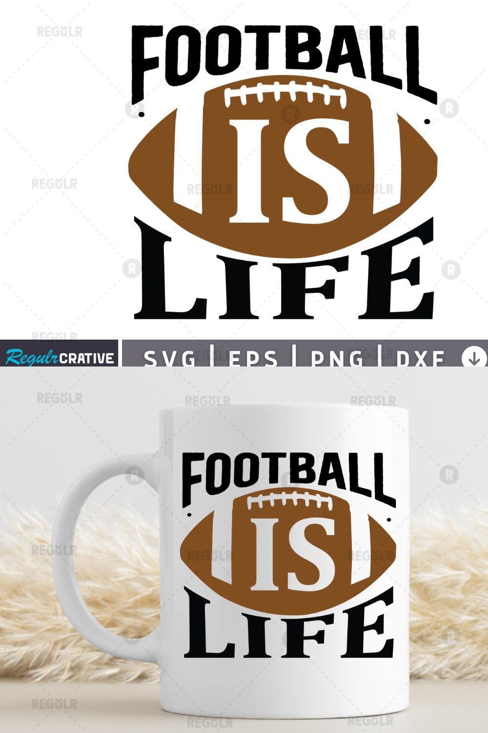 football is life SVG pinterest preview image.