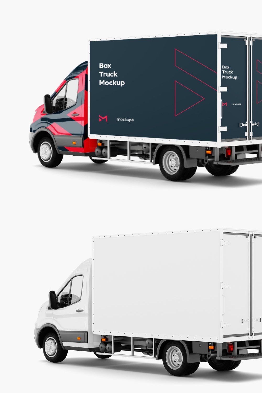 Ford Transit Box Truck Mockup pinterest preview image.