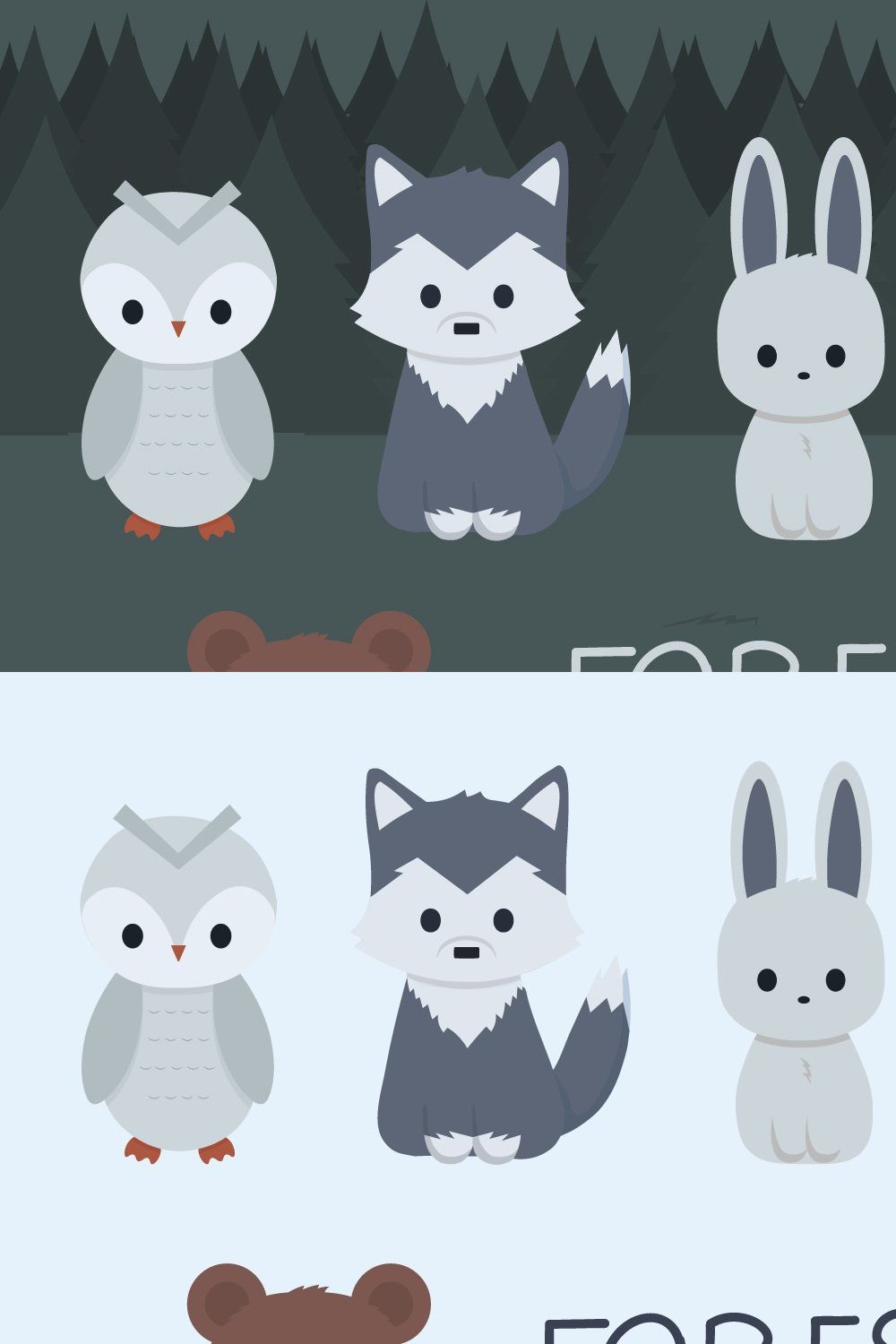 Forest Animals pinterest preview image.