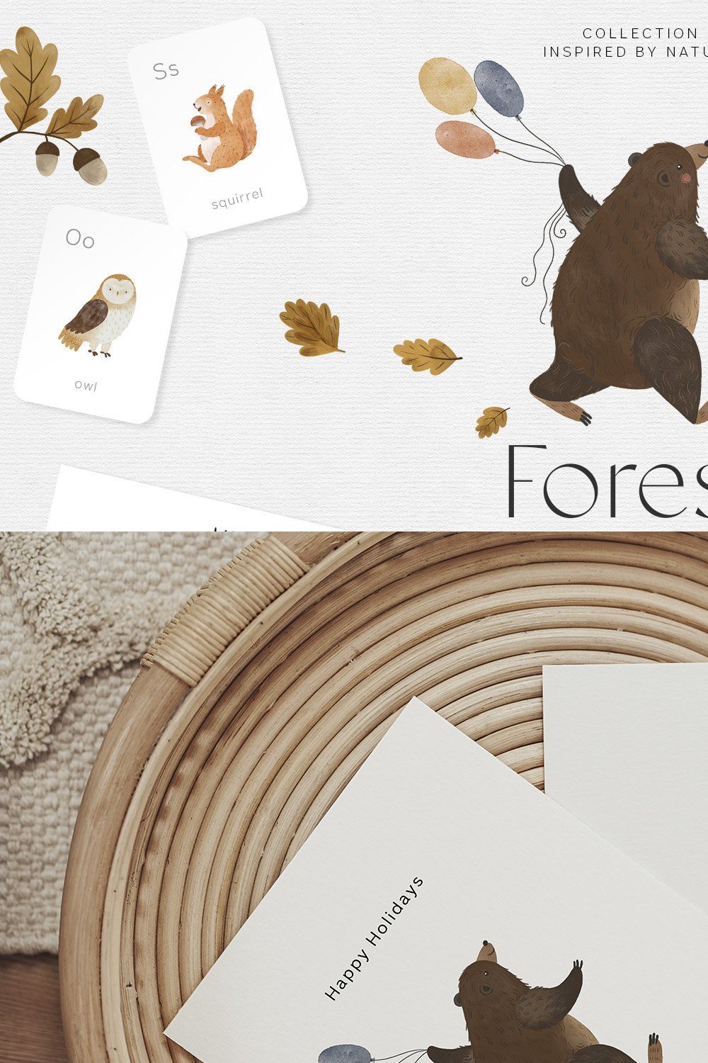 Forest animals. Alphabet & Patterns pinterest preview image.